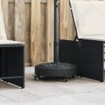 Base de parasol ronde 27 kg avec roulettes noir pour pieds 38 / 48 mm