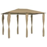 Vidaxl belv�d�re avec rev�tement de poteaux 3x4x2, 6 m taupe 160 g / m