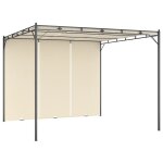 Vidaxl belvdre de jardin avec rideau latral 3x3x2, 25 m crme