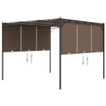 Vidaxl belv�d�re de jardin avec rideau lat�ral 3x3x2, 25 m taupe