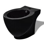Vidaxl bidet rond à poser en céramique sanitaire noir Vidaxl bidet rond à poser en céramique sanitaire noir
