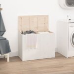 Vidaxl bo?te  linge blanc 88, 5x44x66 cm bois massif de pin