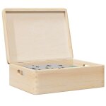 Vidaxl boîte en bois avec couvercle et poignées bois de pin massif Vidaxl boîte en bois avec couvercle et poignées bois de pin massif