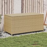 Vidaxl bote de rangement de jardin mlange beige 190l rsine tresse
