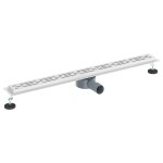 Vidaxl bonde de douche � 362 degr�s avec design de ligne argent� 90 cm