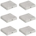 Vidaxl bouchons de poteau de cl?ture 6 pcs mtal galvanis 91x91 mm
