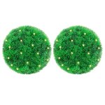 Vidaxl boules de buis artificielles avec lumières led 2 pcs vert 22 cm Vidaxl boules de buis artificielles avec lumières led 2 pcs vert 22 cm