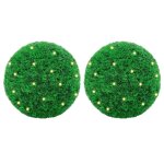 Vidaxl boules de buis artificielles avec lumières led 2 pcs vert 52 cm Vidaxl boules de buis artificielles avec lumières led 2 pcs vert 52 cm