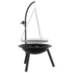 Vidaxl brasero avec grille de cuisson r�glable ¿55, 5 x 107, 5 cm acier