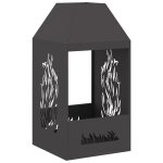 Vidaxl brasero noir 50x50x100 cm acier