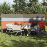 Vidaxl brise - vent de camping gris et orange 340x130 cm imperm�able