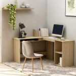 Vidaxl bureau d'angle forme de l chne sonoma 120x140x75 cm agglomr