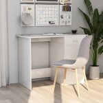 Vidaxl bureau blanc brillant 100 x 50 x 76 cm agglom��r��