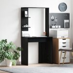 Vidaxl bureau d'ordinateur en chne noir chne noir bois massif, mdf