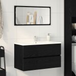 Vidaxl cabinet de lavabo chne noir 80x38, 5x45 cm bois d'ingnierie