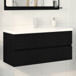 Vidaxl cabinet de lavabo avec �vier int�gr� ch�ne noir bois d'ing�nierie