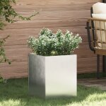 Vidaxl cache - pot de jardin argent 50 x 32 x 40 cm acier galvanis