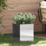 Vidaxl cache - pot de jardin argent 50 x 32 x 40 cm acier inoxydable