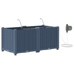 Vidaxl cache - pot de jardin basketweave gris 40 x 40 x 126cm plastique