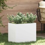 Vidaxl cache - pot de jardin blanc 50 x 32 x 40 cm acier lamin a froid