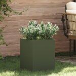 Vidaxl cache - pot de jardin vert olive 50 x 32 x 40 cm