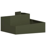 Vidaxl cache - pot vert olive 80x80x50 cm acier lamin a froid