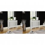Vidaxl cache - radiateurs 2 pcs blanc mdf 112 cm