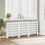 Vidaxl cache - radiateur blanc 205x21, 5x83, 5 cm bois d'ing�nierie
