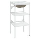 Vidaxl cadre de lavabo de salle de bain vasque à encastrer blanc fer Vidaxl cadre de lavabo de salle de bain vasque à encastrer blanc fer