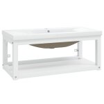 Vidaxl cadre de lavabo de salle de bain vasque  encastrer blanc fer