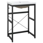 Vidaxl cadre de lavabo de salle de bain vasque  encastrer noir fer
