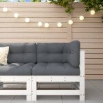 Vidaxl canapé d'angle avec coussins blanc bois de pin solide Vidaxl canapé d'angle avec coussins blanc bois de pin solide
