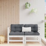 Vidaxl canaps d'angle de jardin 2 pcs blanc bois de pin massif
