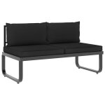 Vidaxl canap�s d'angle de jardin 4 pcs et coussins aluminium et wpc