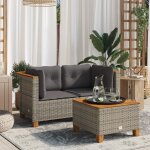Vidaxl canapés d'angle de jardin et coussins 2 pcs gris résine tressée Vidaxl canapés d'angle de jardin et coussins 2 pcs gris résine tressée