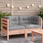 Vidaxl canapé d'angle de jardin avec coussins 2pcs bois massif douglas Vidaxl canapé d'angle de jardin avec coussins 2pcs bois massif douglas