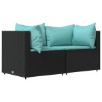 Vidaxl canapés d'angle de jardin et coussins 2pcs noir résine tressée Vidaxl canapés d'angle de jardin et coussins 2pcs noir résine tressée