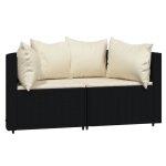 Vidaxl canapés d'angle de jardin et coussins 2pcs noir résine tressée Vidaxl canapés d'angle de jardin et coussins 2pcs noir résine tressée