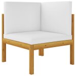 Vidaxl canap� d'angle de jardin avec coussins bois d'acacia massif