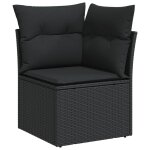 Vidaxl canapé d'angle de jardin avec coussins noir résine tressée Vidaxl canapé d'angle de jardin avec coussins noir résine tressée