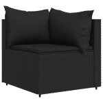 Vidaxl canapé d'angle de jardin avec coussins noir résine tressée Vidaxl canapé d'angle de jardin avec coussins noir résine tressée