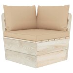 Vidaxl canap d'angle palette de jardin avec coussins epica imprgn
