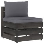 Vidaxl canap central sectionnel avec coussins bois imprgn de gris