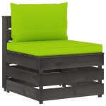 Vidaxl canap central sectionnel avec coussins bois imprgn de gris