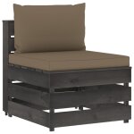 Vidaxl canap central sectionnel avec coussins bois imprgn de gris
