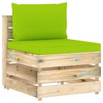 Vidaxl canap� central sectionnel avec coussins bois impr�gn� de vert