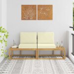 Vidaxl canap� d'ext�rieur en bout 2 pi�ce blanc bois d'acacia massif