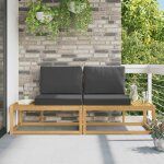 Vidaxl canap� d'ext�rieur en bout 2 pi�ce blanc bois d'acacia massif