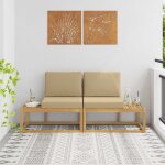 Vidaxl canap� d'ext�rieur en bout 2 pi�ce blanc bois d'acacia massif