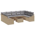 Vidaxl canap de jardin 10 pices avec coussins beige rotin synthtique